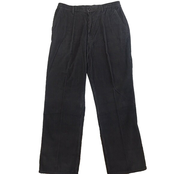 VTG Towncraft Corduroy Pants Men 38x32 Gray Stretch Straight Cotton Classic 90s - Picture 1 of 14